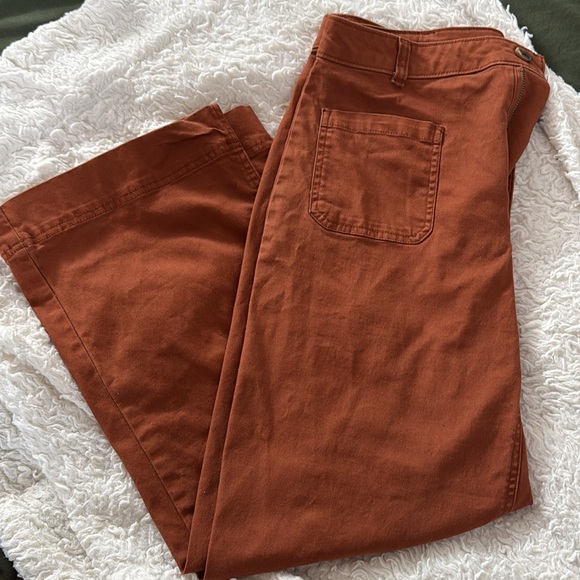 Wide leg, high-rise old, navy pants - Picture 3 of 4